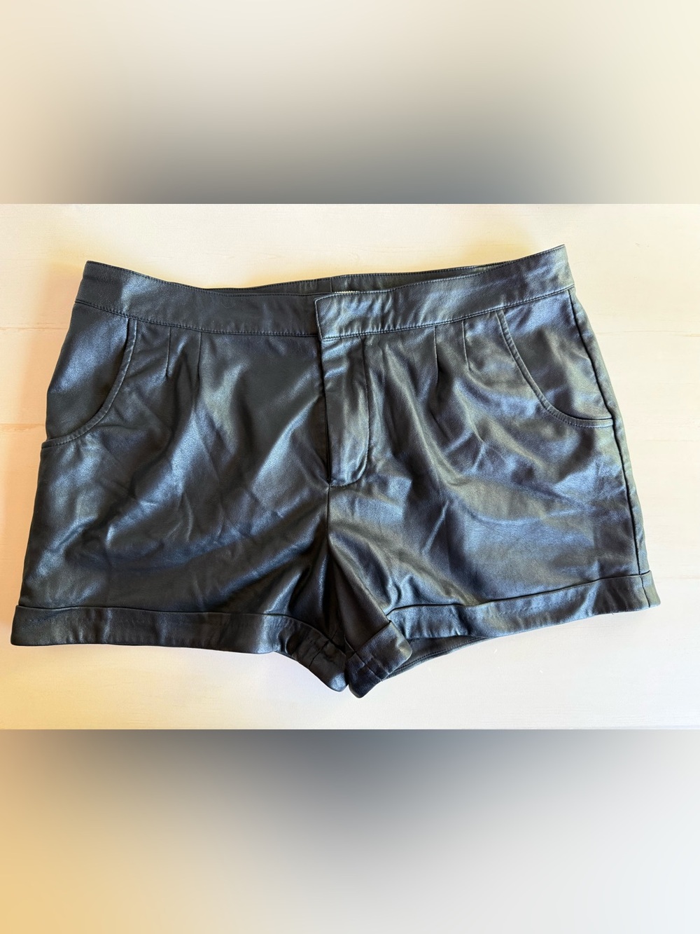 Willow and Clay Faux Leather pleated shorts